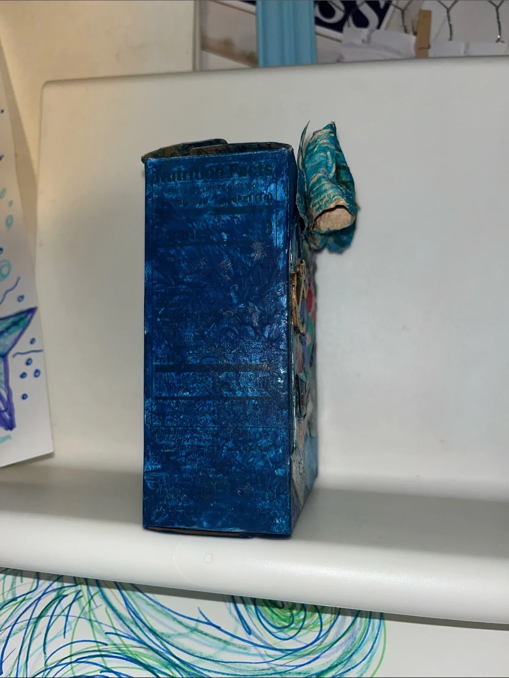 1of a kind new upcycled Handmade Mermaid ocean Mixed-Media treasure art card box